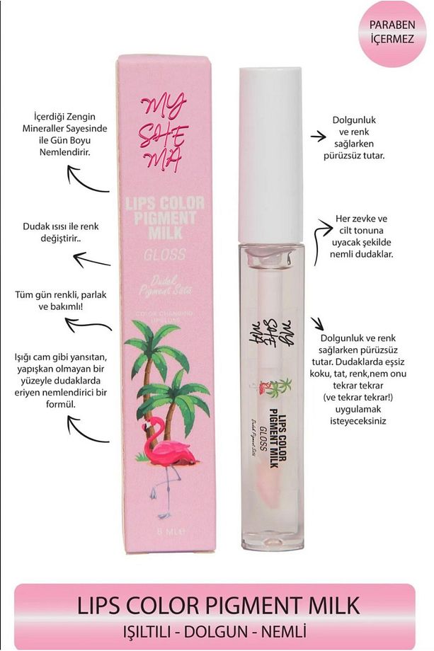 Lip Gloss Dudak Pigment Sütü Vücut Isısına Göre Renk Değiştiren Sihirli Gloss 8 ml 3 Adet - 2