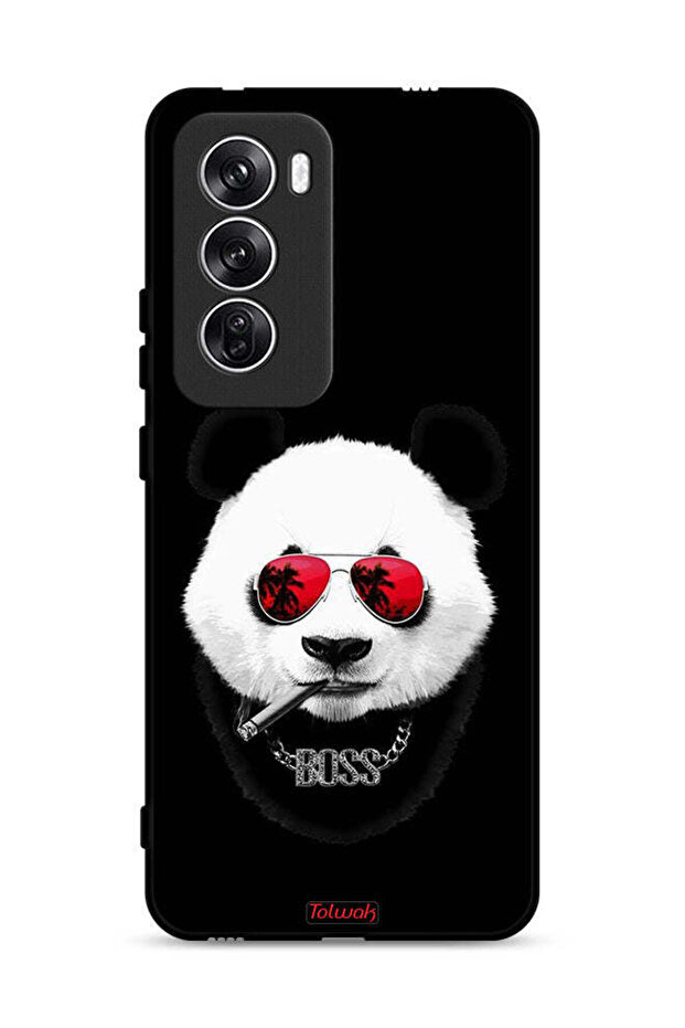 غطاء حماية لهاتف Oppo Reno12 5G بتصميم Boss Panda
