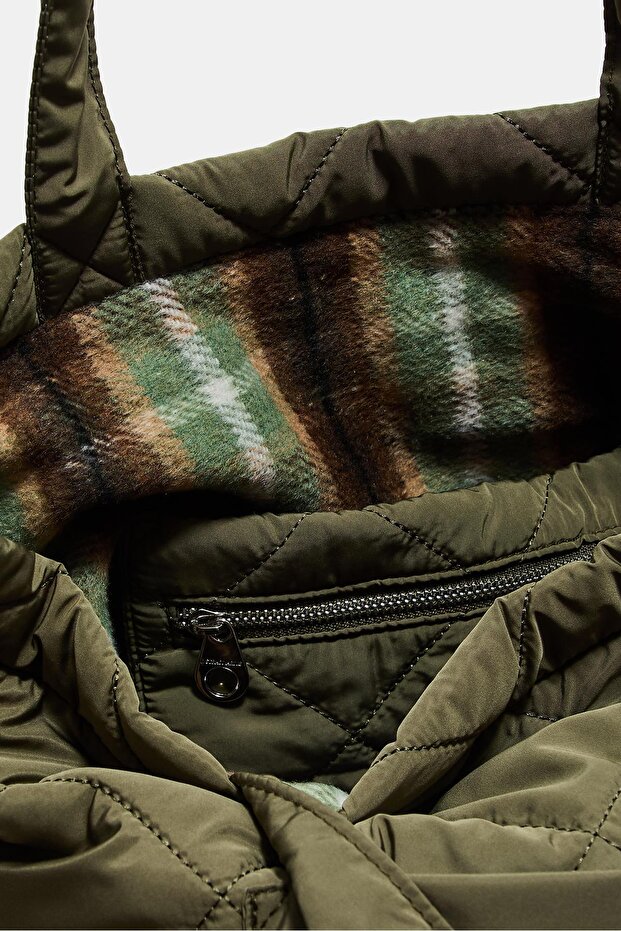 Çift Taraflı Kapitone Shopper Çanta - 5