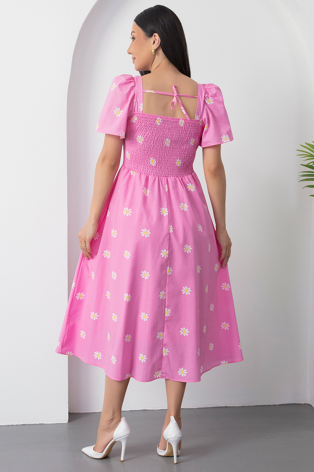 Göğüs Gipeli Volanlı Kol Polin Elbise GRS3483 - 7