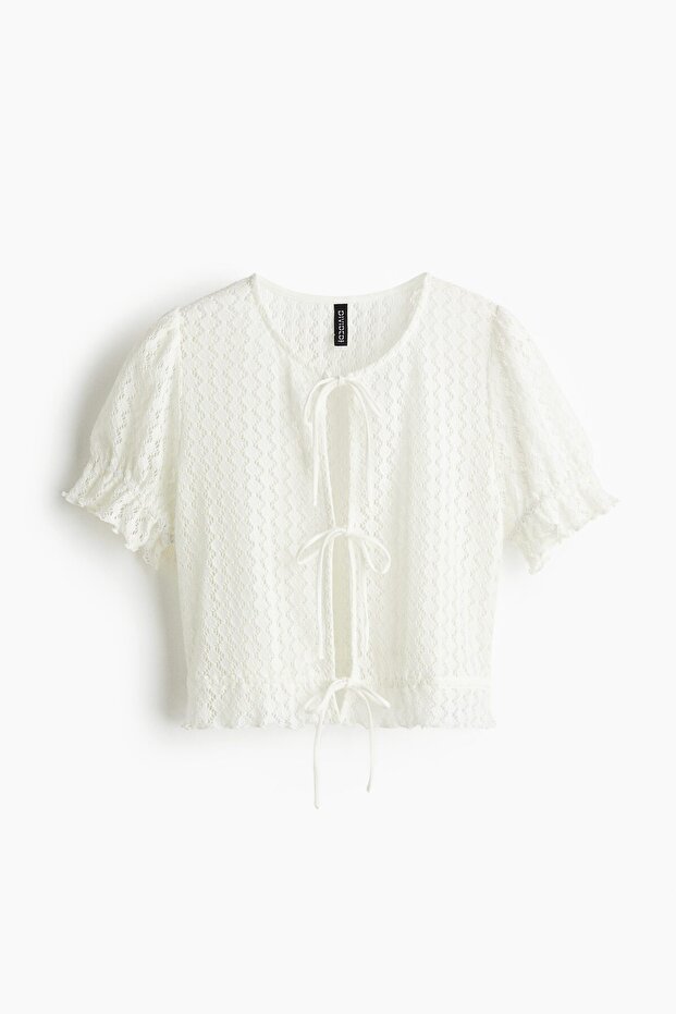 Delik Desenli Triko Üst - 3