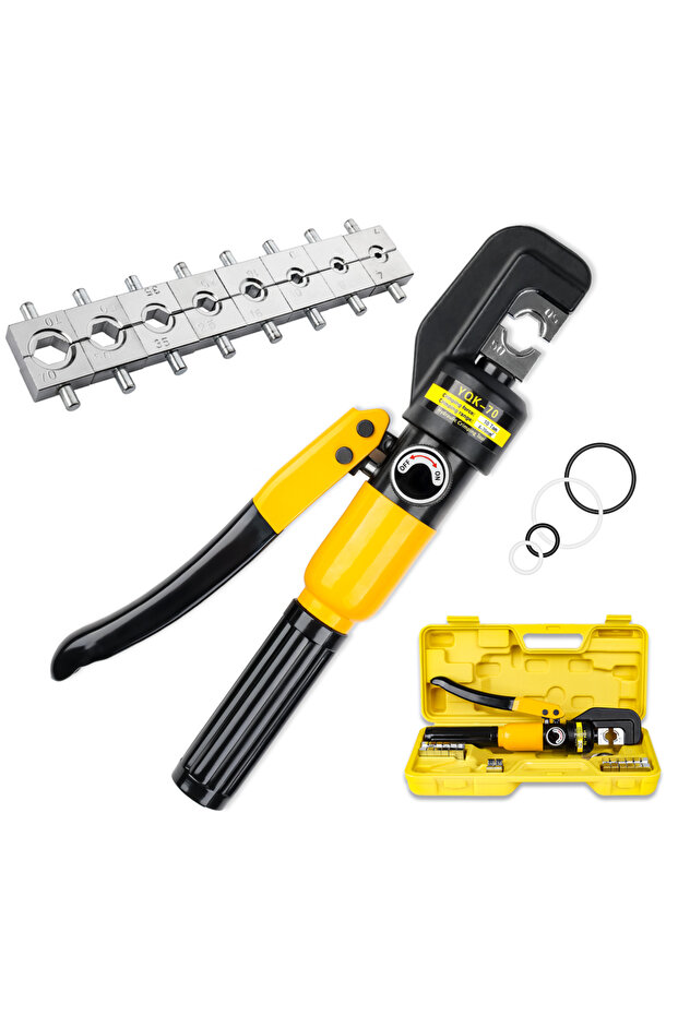 YQK-70 4-70mm² Hydraulic Crimping Tool 10T Pressure Hydraulic Pliers for DIY Cable Terminal Wiring,