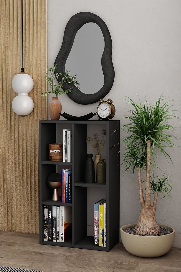 Sofya Mini Kitaplık Duvar Rafı Yan Sehpa - 1