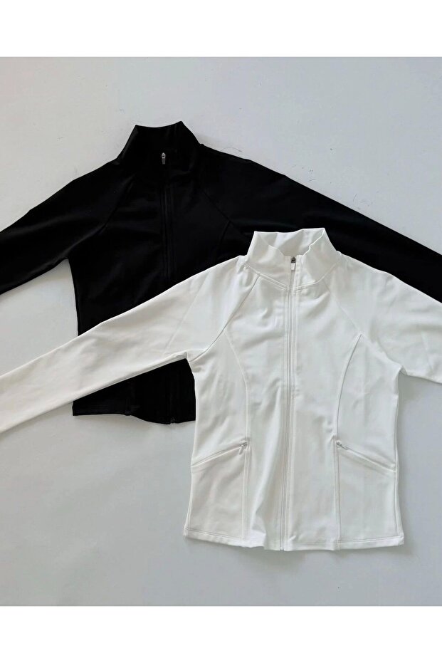 Rover Basic Slim Fit Fermuarlı Bluz - 6