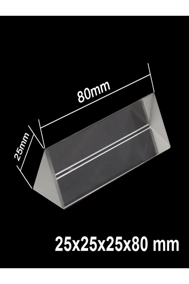 25x25x80mm Triangular Prism with 1-5mm Error Tolerance Optical Prisms Glass Physics Teaching Refr... - 6