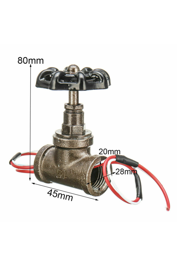 Switch 1/2 Inch Stop Valve Light Switch with Wire for Vintage Steampunk Pipe Table Lamp Loft Style I