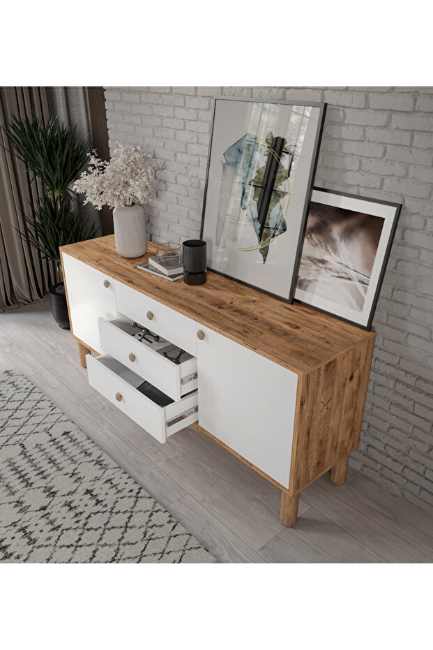 Bohem Konsol 3 Çekmeceli 2 Kapaklıtamamı Mdf - 4