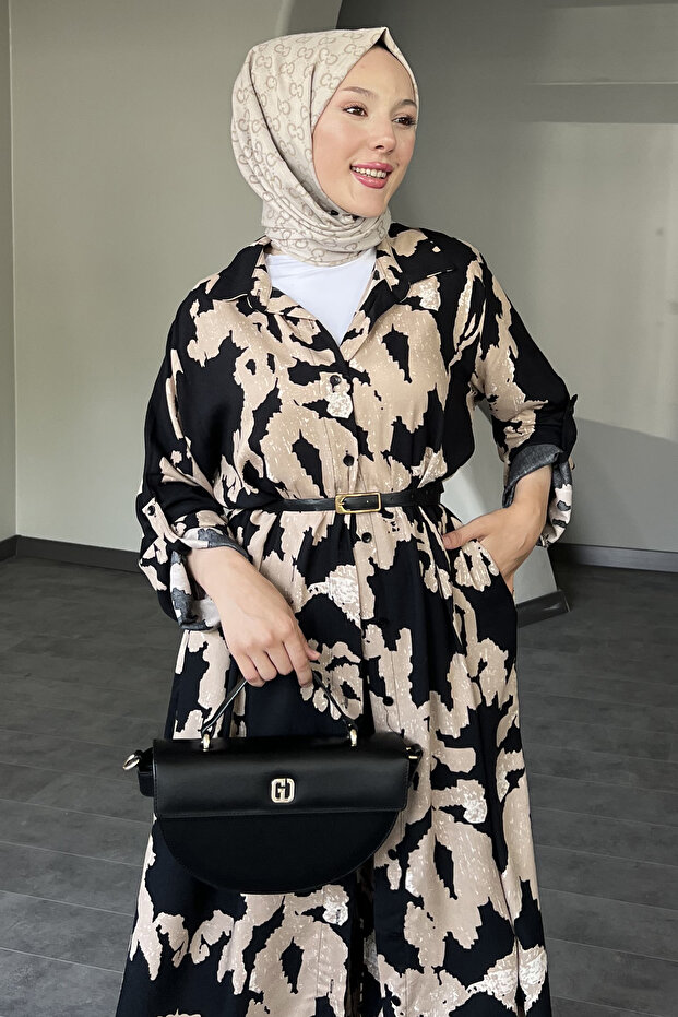 Parça Desenli Uzun Gömlekli Takım - 6