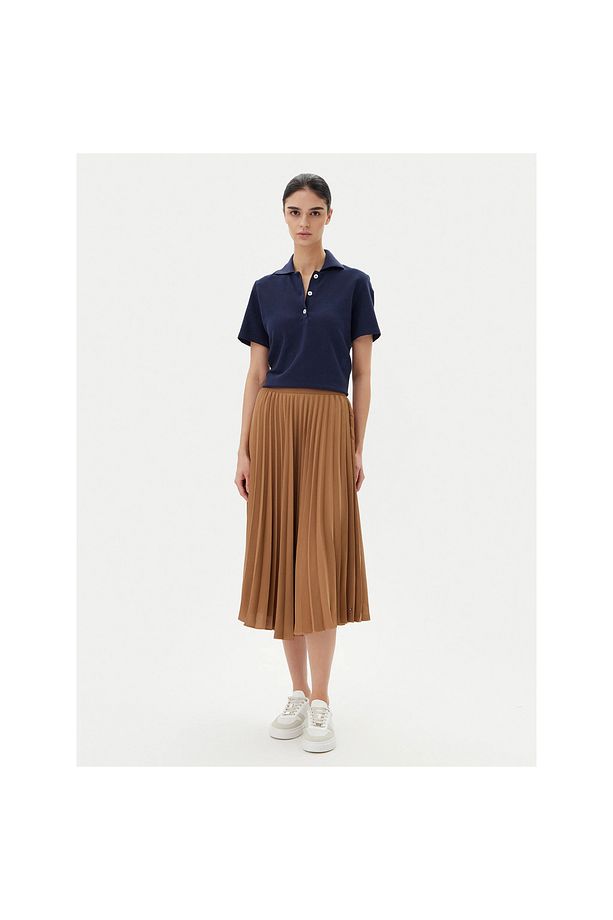 FLUID PLEATED PULL ON MIDI SKIRT - 3