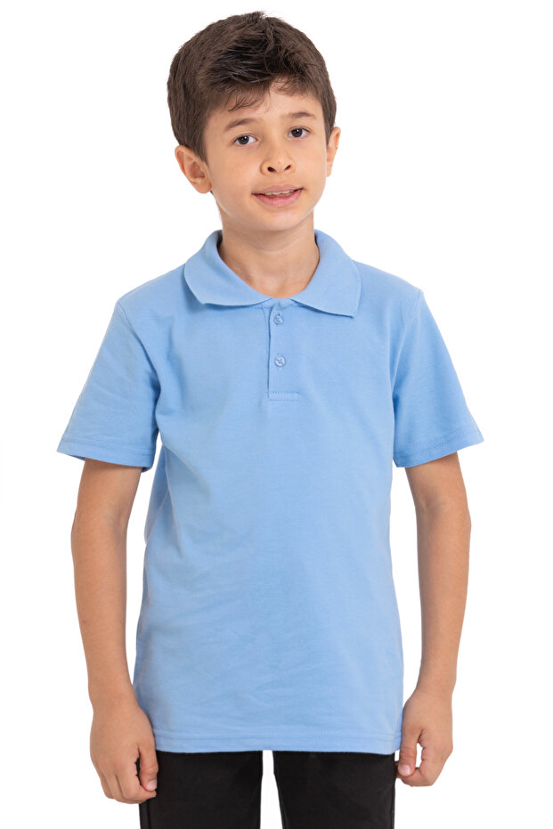 Unisex Combed Cotton Polo Neck School T-Shirt