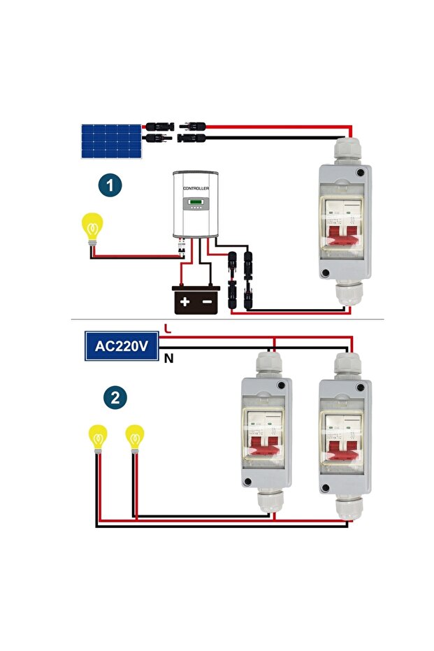 32A Circuit Breaker Switch Protector MCB 2P DC 500V 32A Disconnect Switch with IP65 Waterproof Distr - 5