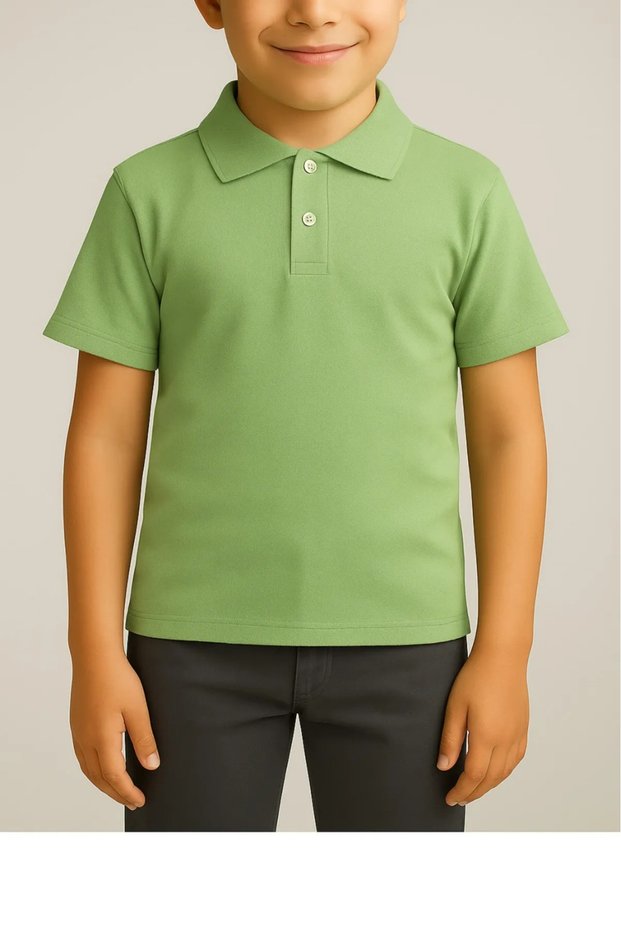 Children's Green Short Sleeve Lacoste Polo Neck School T-Shirt