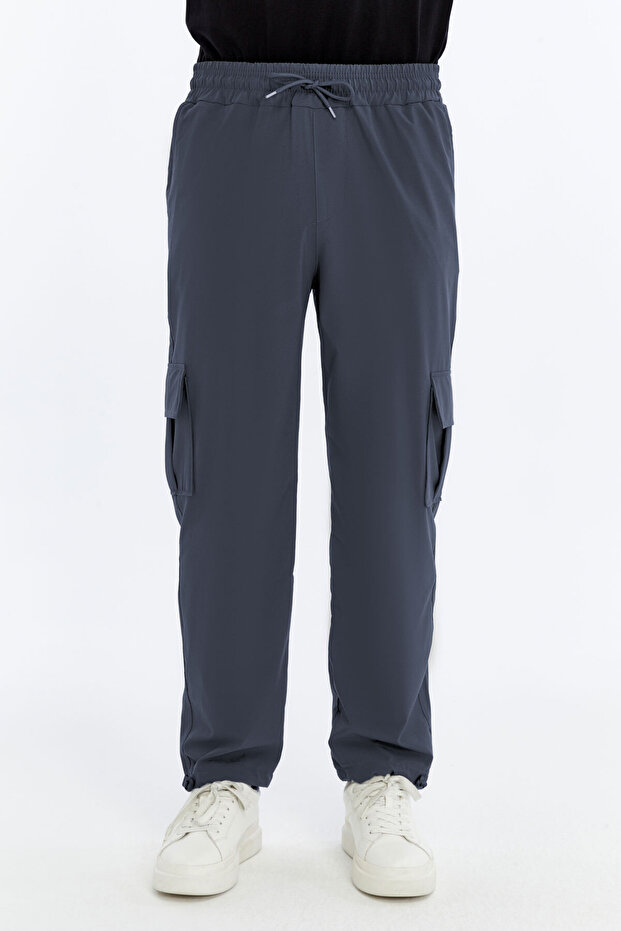 Men's Summer Oversize Parachute Fabric Cargo Pocket, Leg Clip, Baggy Trousers
