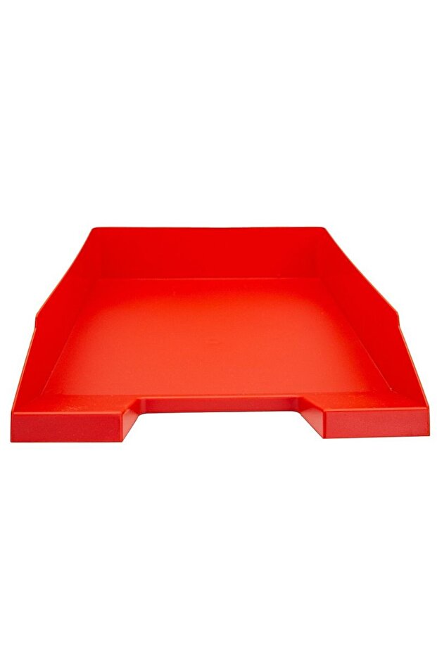 Document tray, office accessory, red plastic material - 2