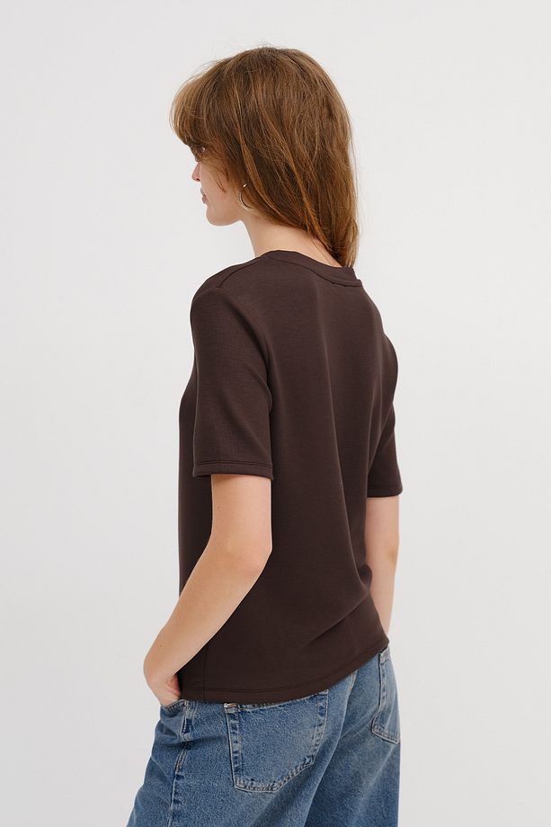 V Yaka Basic T-shirt P4380-D10 - 5