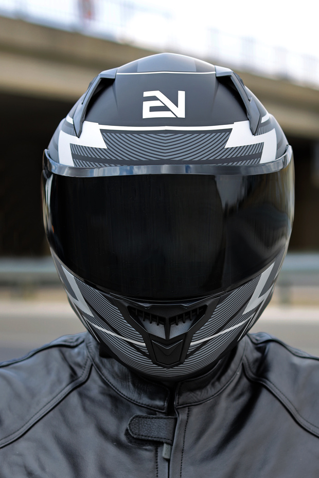 ThunderBolt Mat Siyah- Beyaz Kask - 3