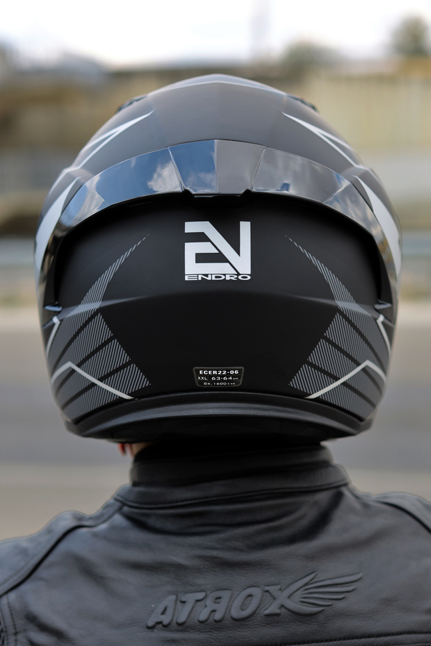 ThunderBolt Mat Siyah- Beyaz Kask - 4