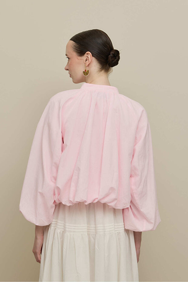 Britli Balon Gömlek Pembe - 7