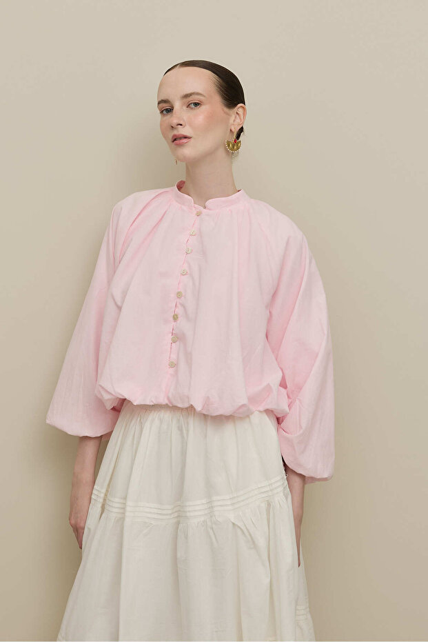 Britli Balon Gömlek Pembe - 1