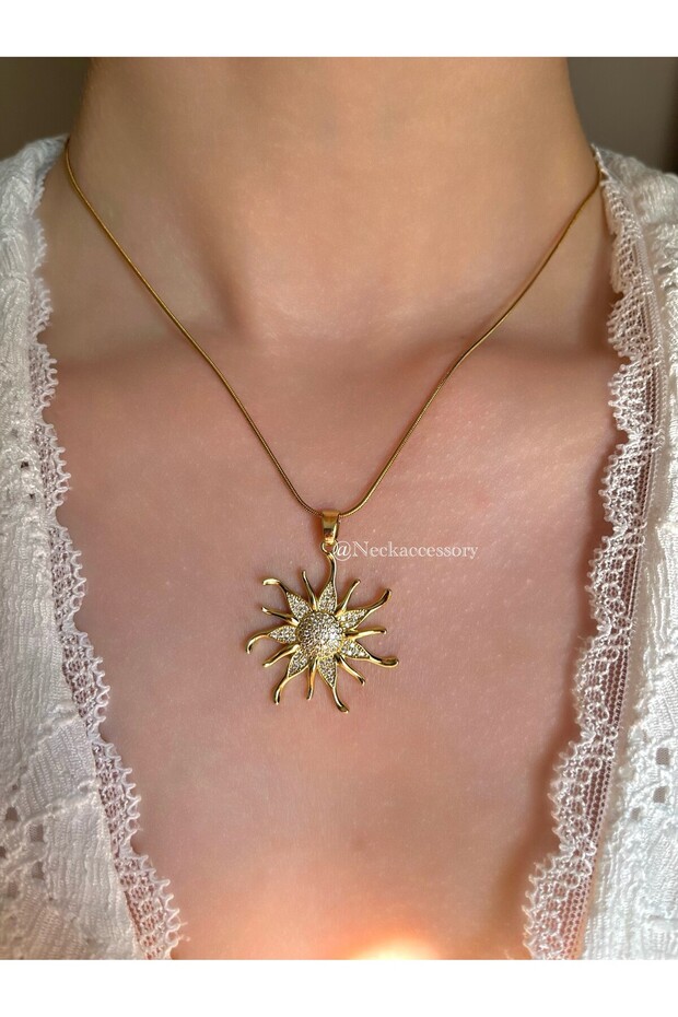 Çelik Güneş Model Kolye - 3