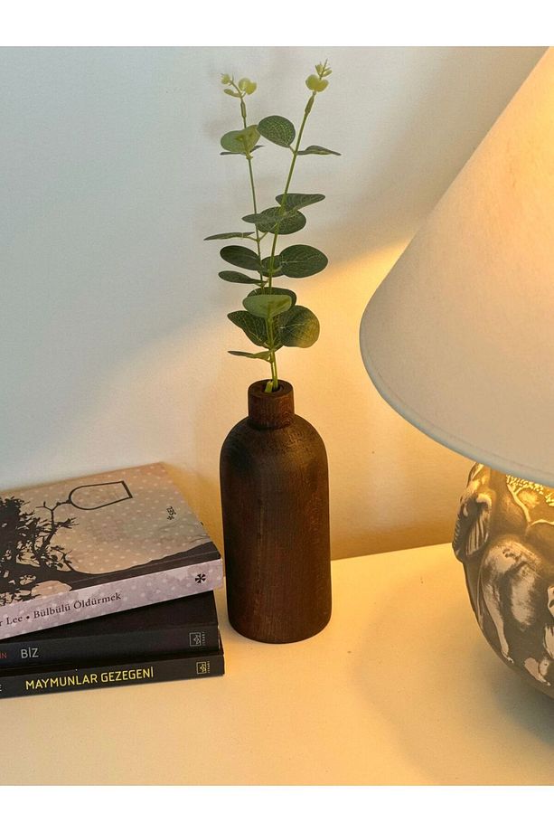 Boho Okaliptuslu Ahşap Vazo - 5