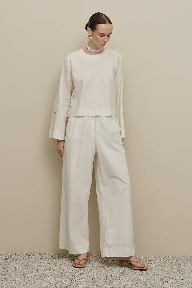 Basic Keten Üst Beyaz - 3