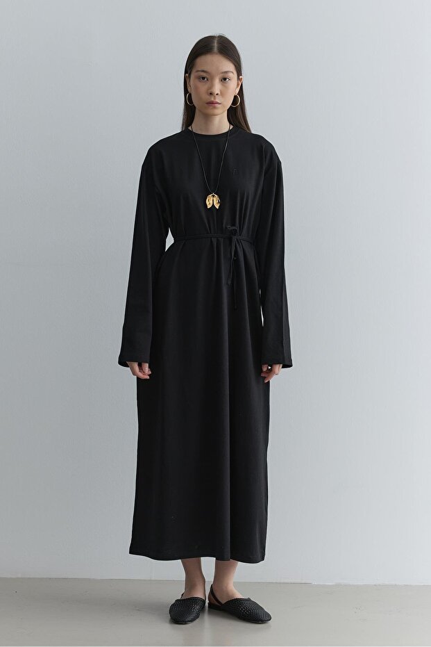 Sweat Elbise Siyah - 5