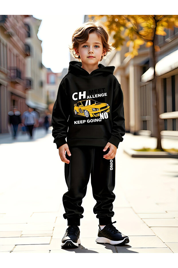 Challange Premium for Boy 3St Yarn Compact Sweatshirt & Sweatpants Set - 2 Piece Sportswear Set
