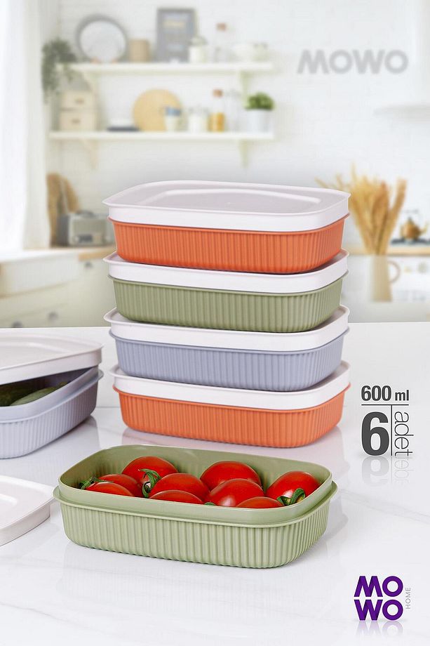 Trove Mini Mix Kapaklı Kahvaltı Buzdolabı Kabı 600ml - 1