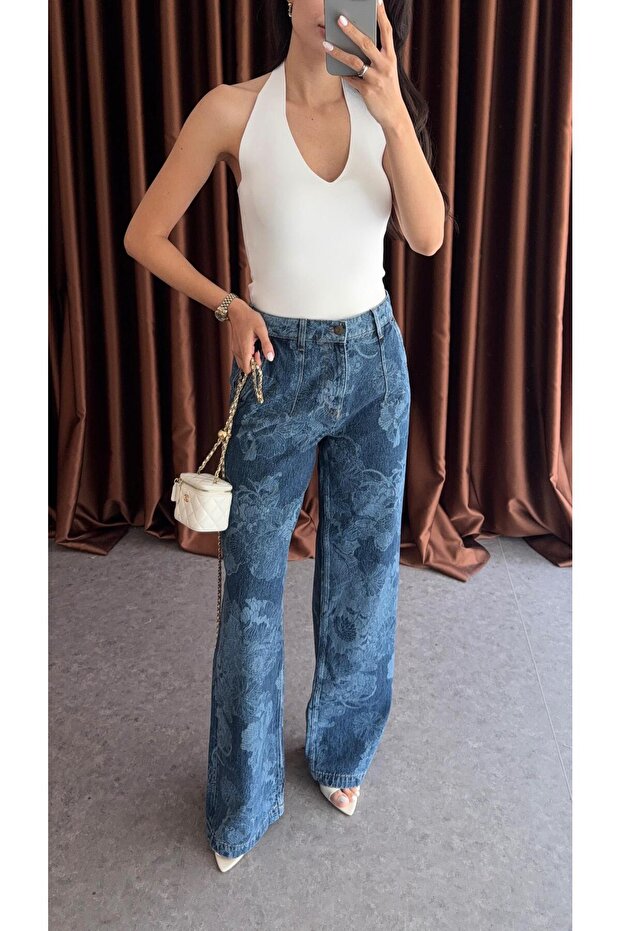 جينز أزرق منقوش - 3