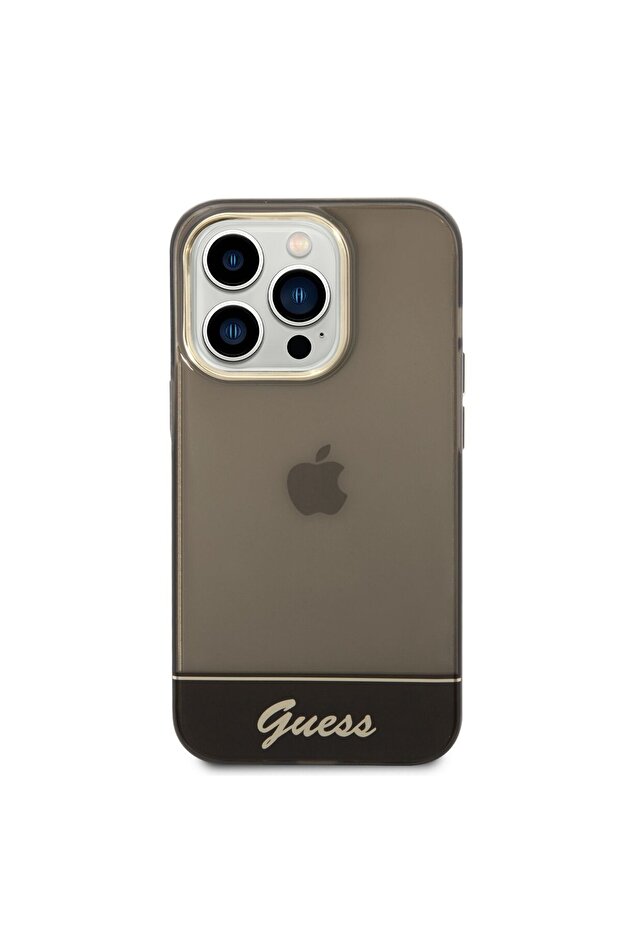 Camera Outline Translucent Protective Case for iPhone 14, Black - 4