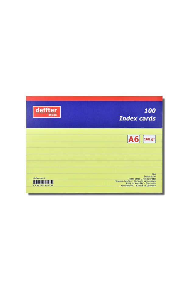 Index Card A6 Yellow Lined 641260