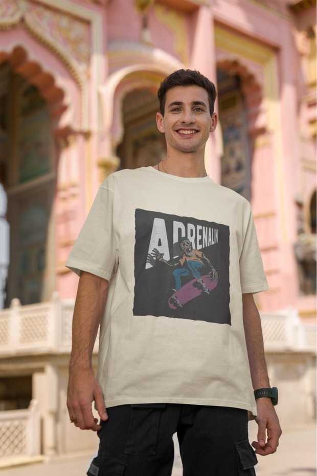 Men/Women Skateboard Transfer Printed Round Neck Short Sleeve T-Shirt