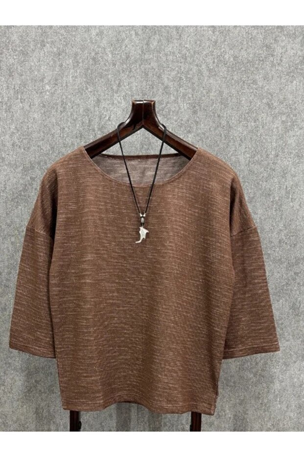 Oversize Brown Poor Sleeve Tshirt