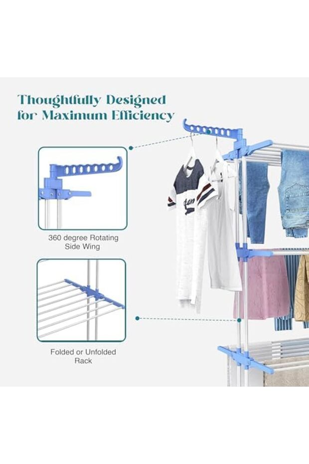 4-Tier Foldable Clothes Drying Stand - 6