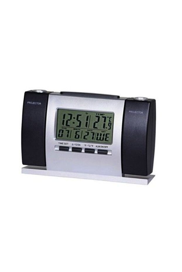 Multi-function room clock, LCD display, time and temperature - 3