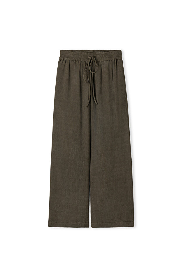 Elastik bel dokulu pantolon - 3