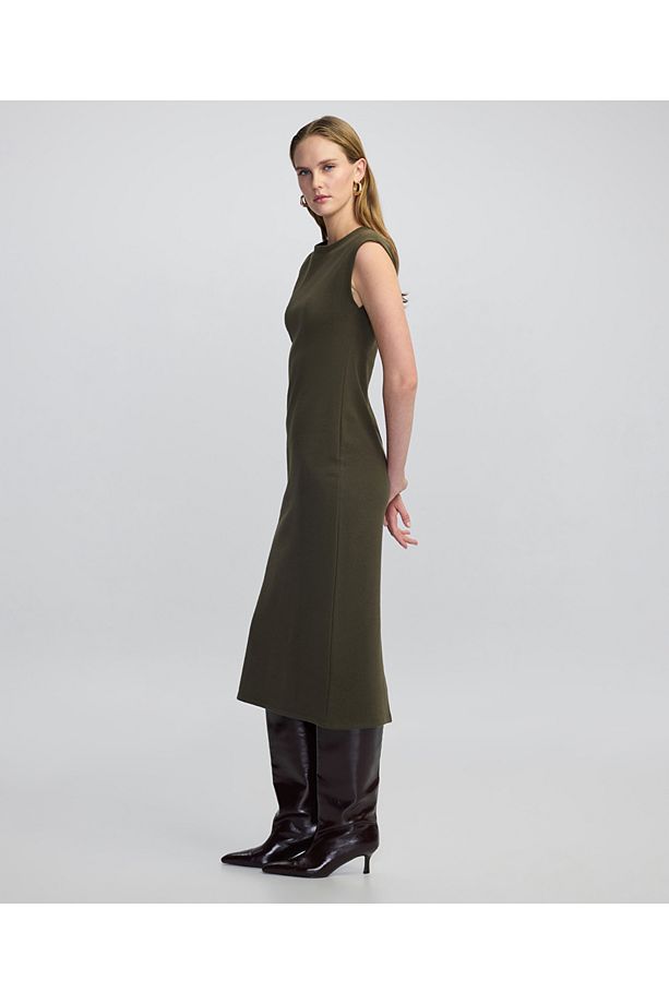 Örme midi elbise - 3