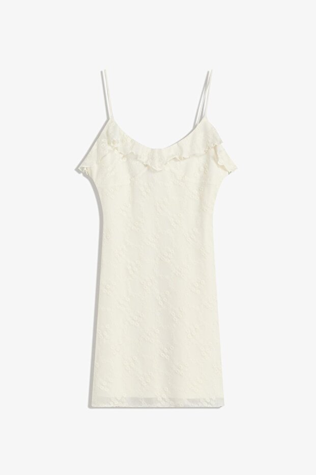 İşlemeli tül mini elbise - 2