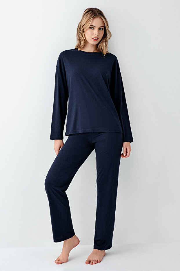 Set pijama damă bleumarin - 2