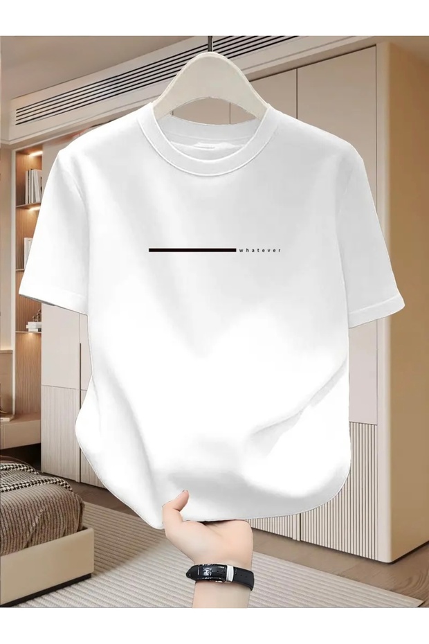 What Ever Printed Oversize Crew Neck T-Shirt