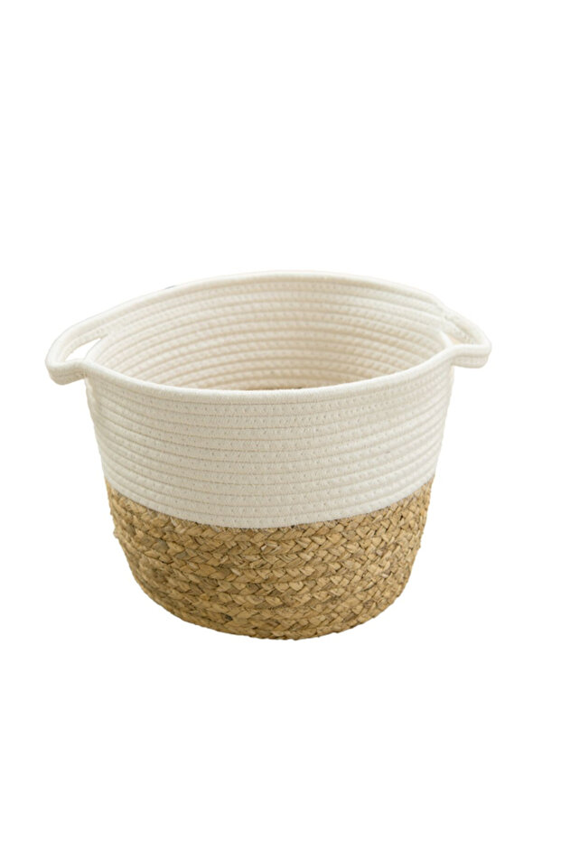 سلة تخزين خفيفة الوزن ومتينة من القش لتوفير المساحة - 1