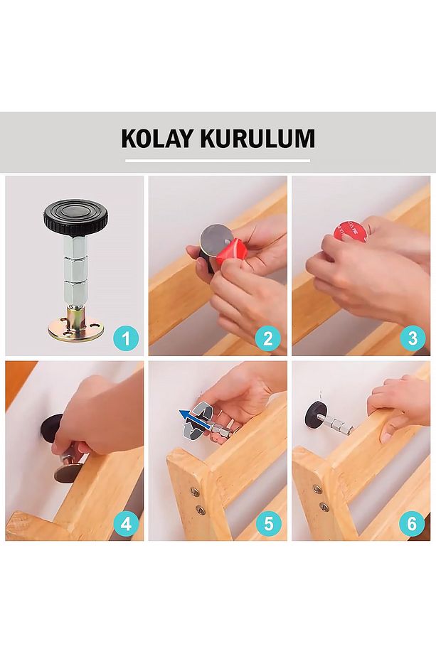 Yatak Baza Başlık Başlığı Mobilya Eşya Dolap Sabitleme Aparatı Duvar Sallanma Önleyici Sabitleyici - 5