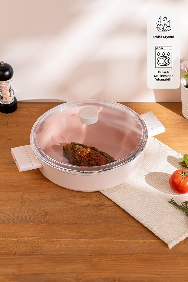 Swiss Crystal Karnıyarık Tenceresi Pembe 22 cm - 1