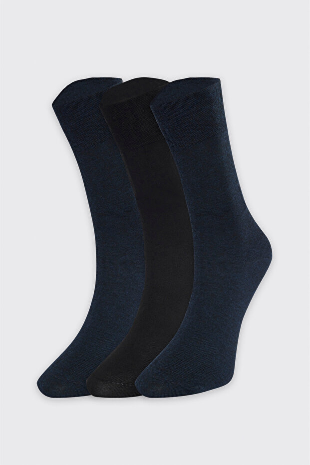 عبوة من 3 جوارب رجالية سادة - 1