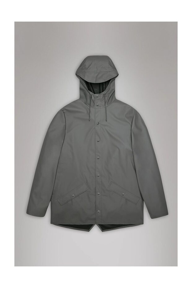 Waterproof jacket is cut from Rains’ signature PU fabric and features ultrasonically welded seams. - 4