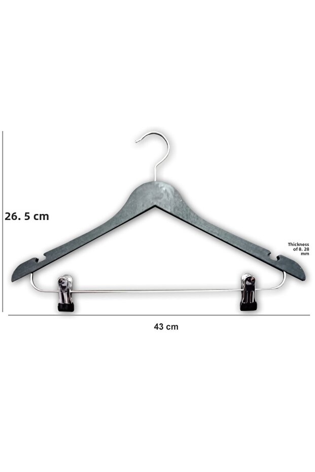 8 Pieces of Latched Skirt Pants Hanger 43 Cm First Class Quality, Luxury