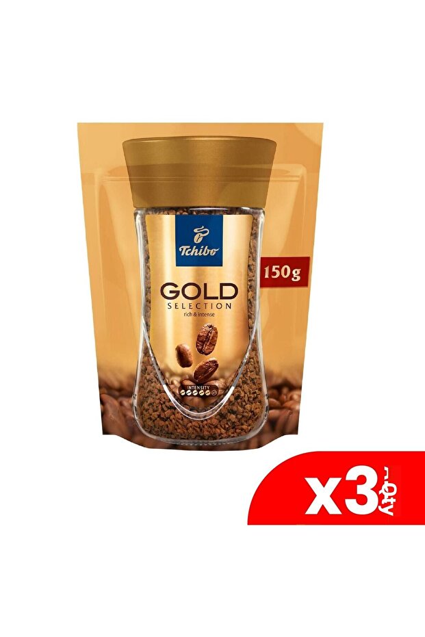 Gold Selection - قهوة قابلة للذوبان، عبوة اقتصادية 150 جرام، مجموعة من 3 قطع