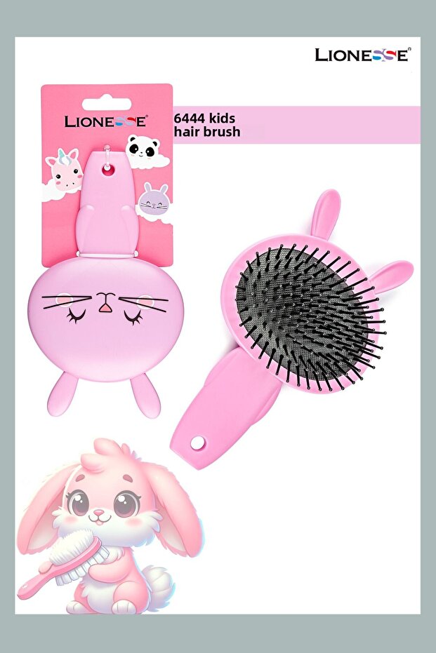 Hair Brush Pink Rabbit 6444