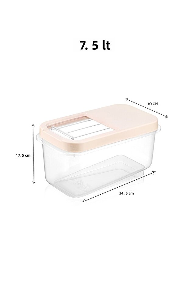 7.5 Lt Cream Detergent Storage Box with Sliding Lid - Tablet with Label - 2